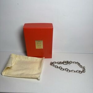 Forged Sterling Silver Link Chain Charm Bracelet Size Medium